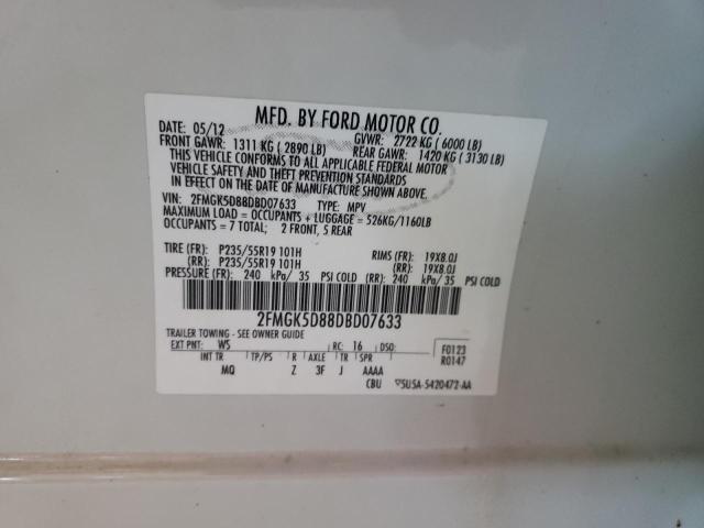Photo 10 from auction – 2013 FORD FLEX LIMIT with VIN 2FMGK5D88DBD07633