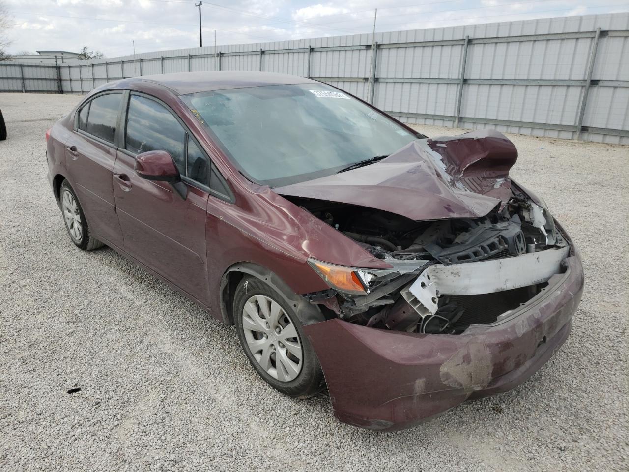 Photo 1 from auction – 2012 HONDA CIVIC LX with VIN 2HGFB2F51CH557505