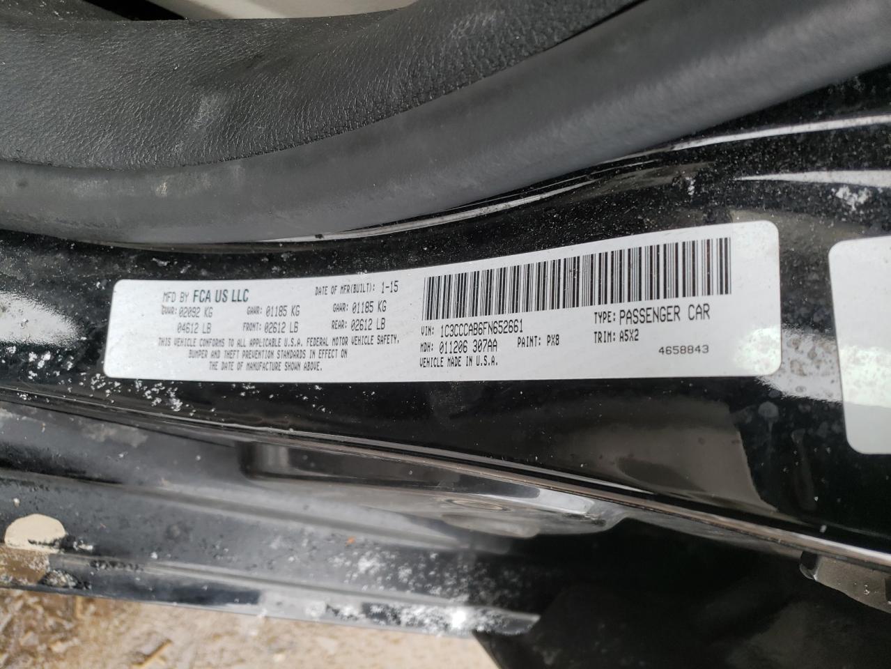 Photo 10 from auction – 2015 CHRYSLER 200 LIMITE with VIN 1C3CCCAB6FN652661