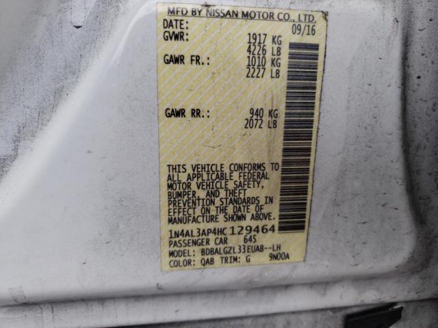 Photo 10 from auction – 2017 NISSAN ALTIMA 2.5 with VIN 1N4AL3AP4HC129464