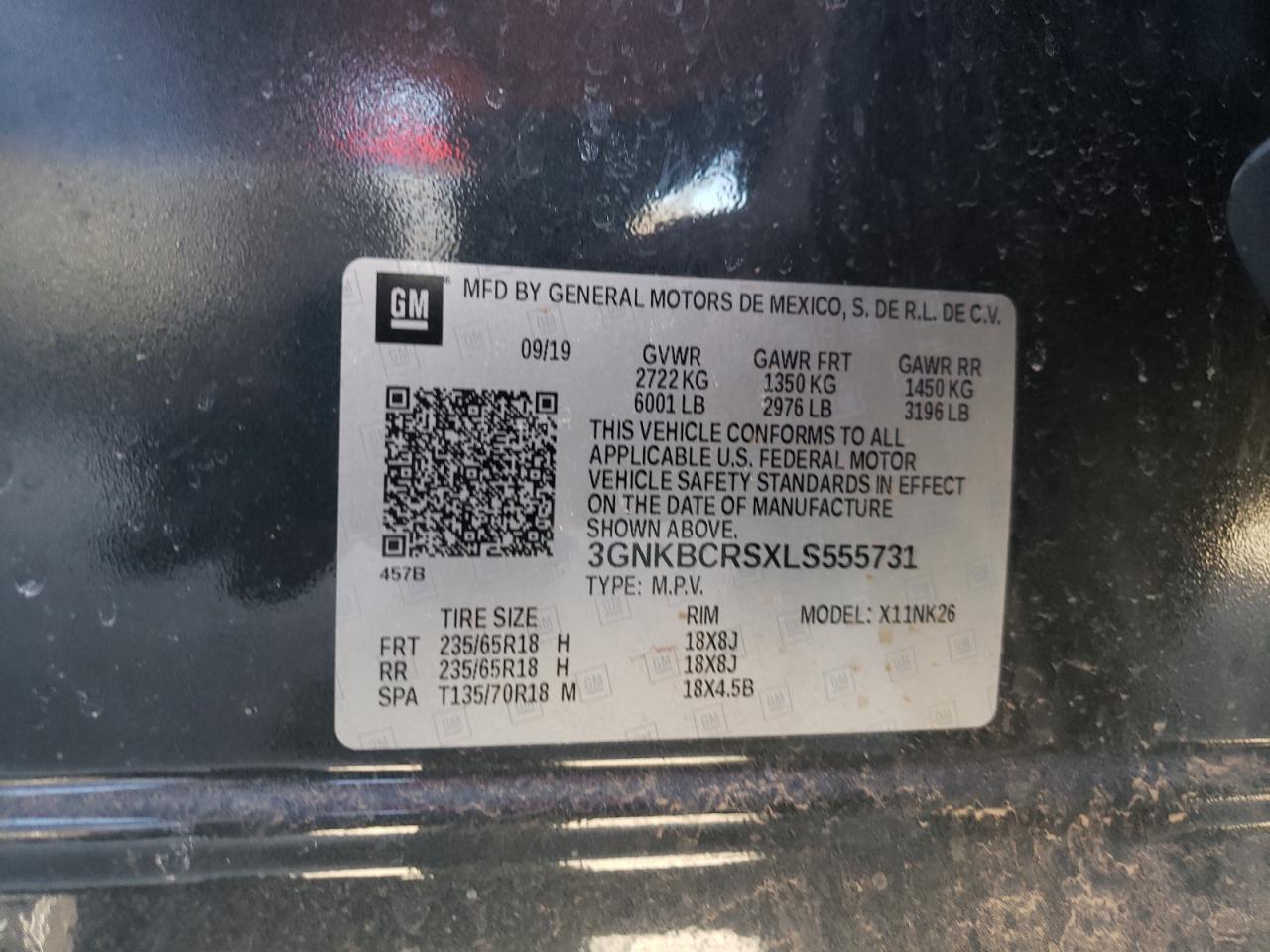 Photo 10 from auction – 2020 CHEVROLET BLAZER 2LT with VIN 3GNKBCRSXLS555731
