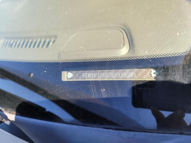 Photo 10 from auction – 2007 HONDA PILOT EX with VIN 5FNYF18457B000540