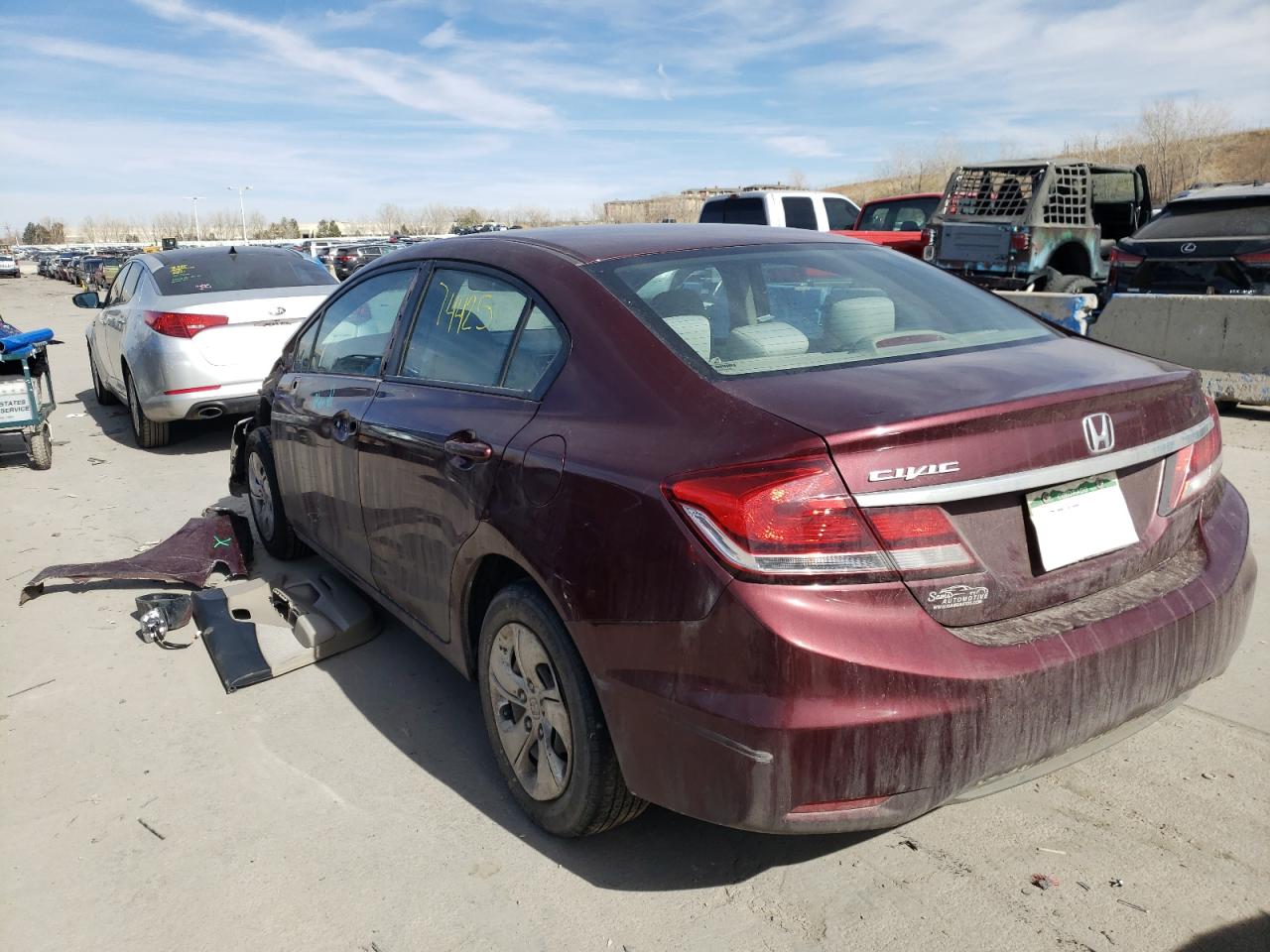 Photo 3 from auction – 2014 HONDA CIVIC LX with VIN 19XFB2E58EE039129