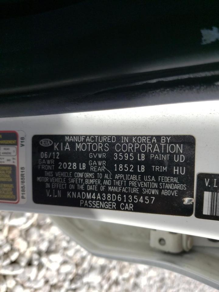 Photo 10 from auction – 2013 KIA RIO LX with VIN KNADM4A38D6135457