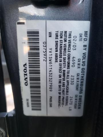 Photo 10 from auction – 2003 VOLVO V70 with VIN YV1SW61T432327989