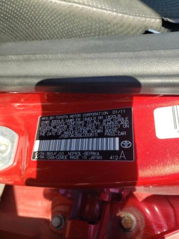 Photo 10 from auction – 2011 TOYOTA YARIS with VIN JTDBT4K3XBL000815