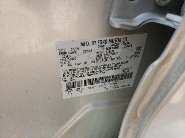 Photo 10 from auction – 2010 FORD EDGE SPORT with VIN 2FMDK4AC2ABA18751