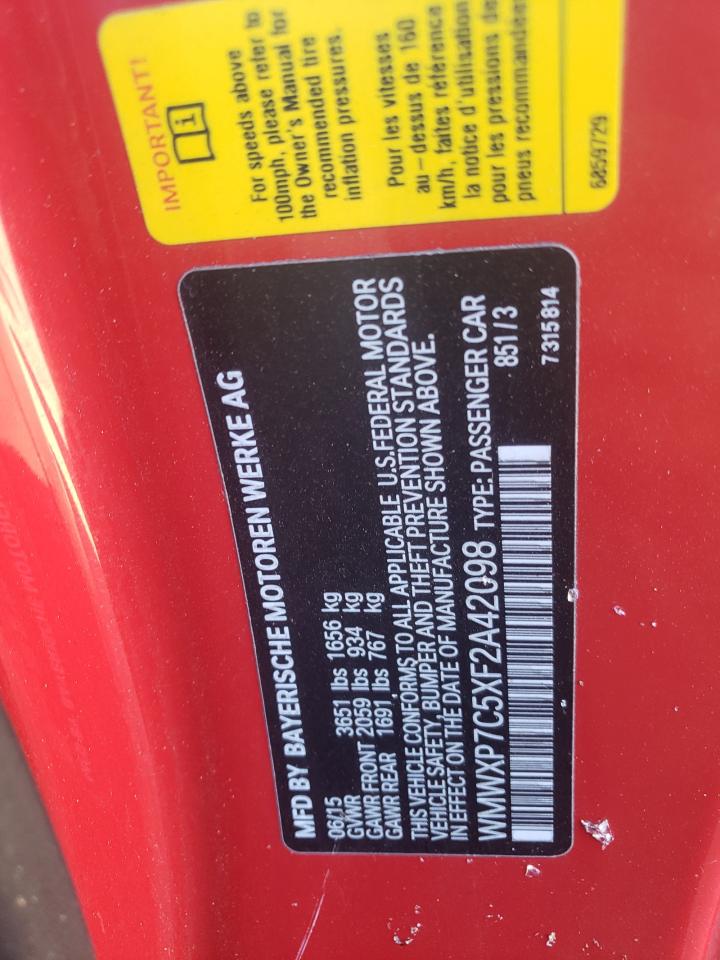 Photo 10 from auction – 2015 MINI COOPER S with VIN WMWXP7C5XF2A42098