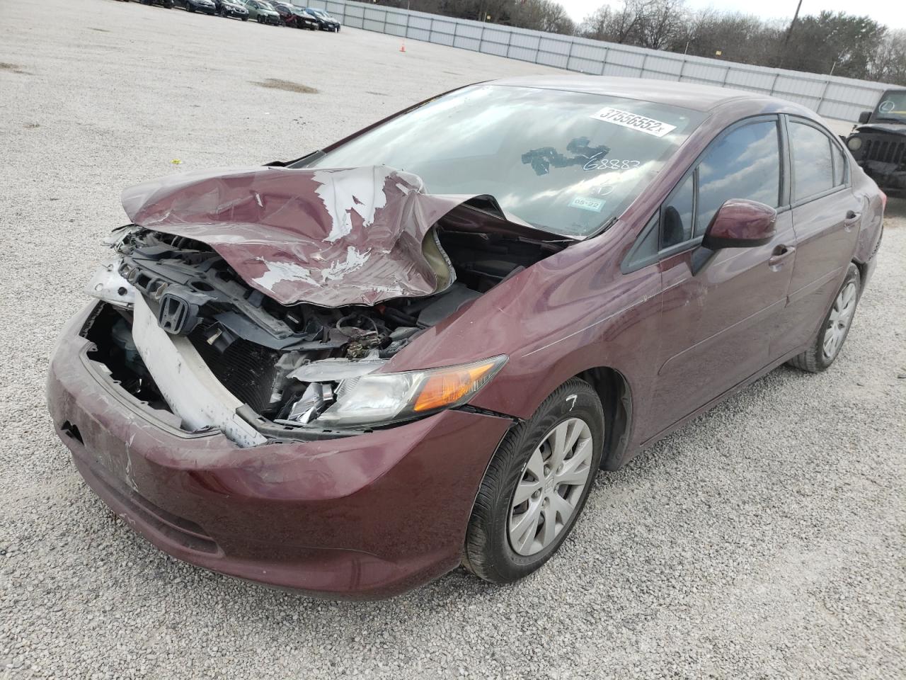 Photo 2 from auction – 2012 HONDA CIVIC LX with VIN 2HGFB2F51CH557505