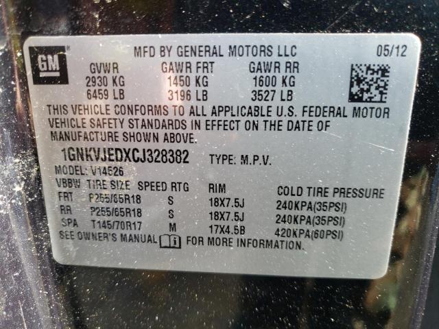 Photo 10 from auction – 2012 CHEVROLET TRAVERSE L with VIN 1GNKVJEDXCJ328382