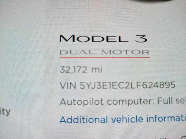 Photo 8 from auction – 2020 TESLA MODEL 3 with VIN 5YJ3E1EC2LF624895