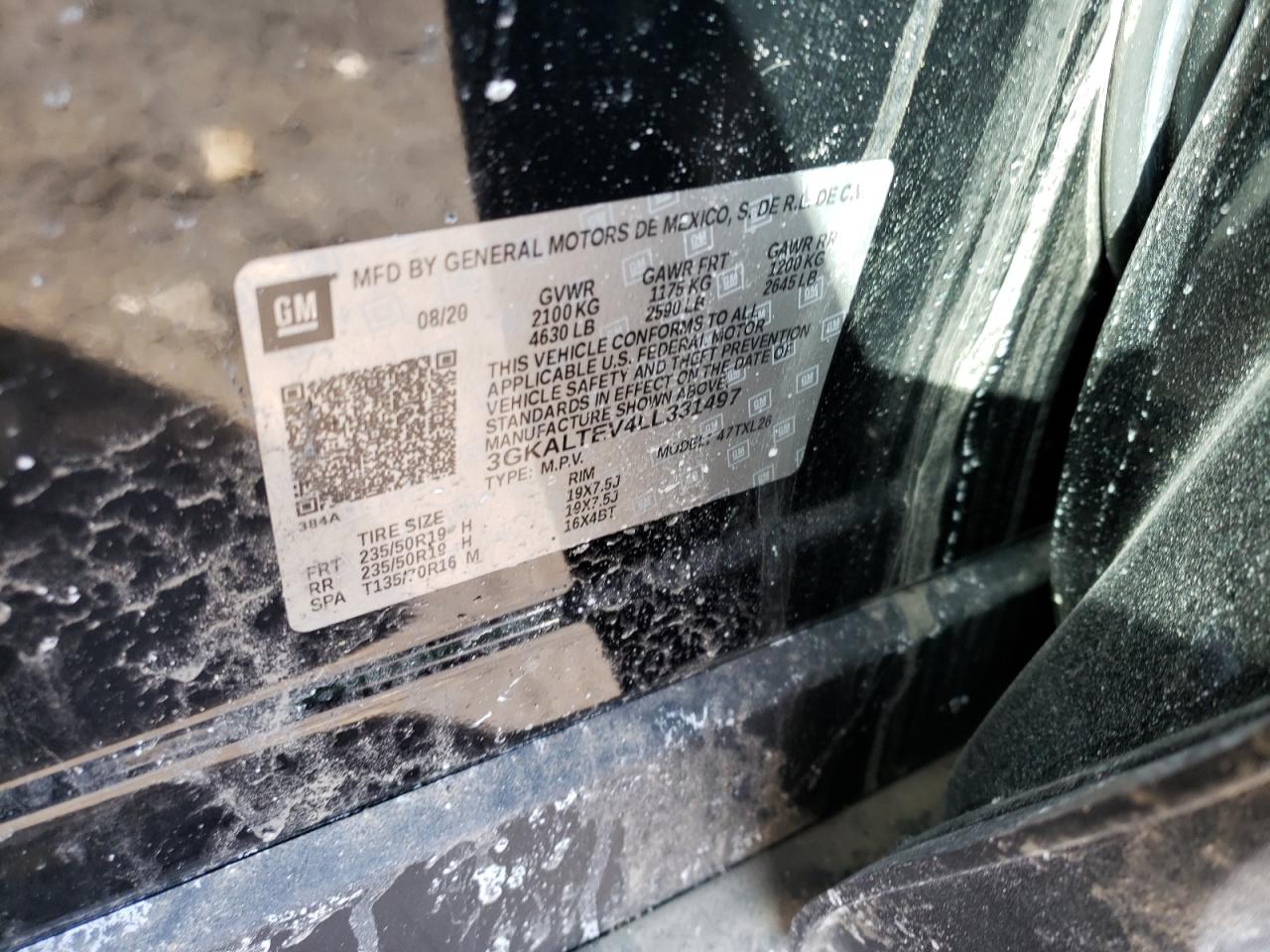 Photo 10 from auction – 2020 GMC TERRAIN SL with VIN 3GKALTEV4LL331497
