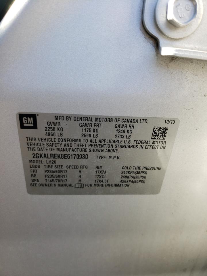 Photo 10 from auction – 2014 GMC TERRAIN SL with VIN 2GKALREK8E6170930