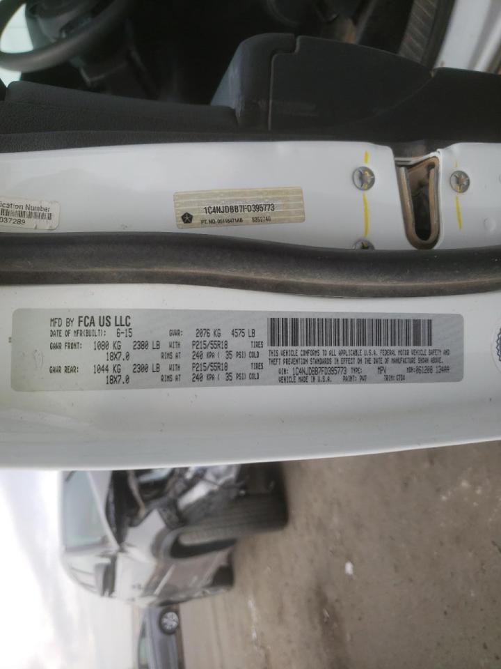 Photo 10 from auction – 2015 JEEP COMPASS SP with VIN 1C4NJDBB7FD395773