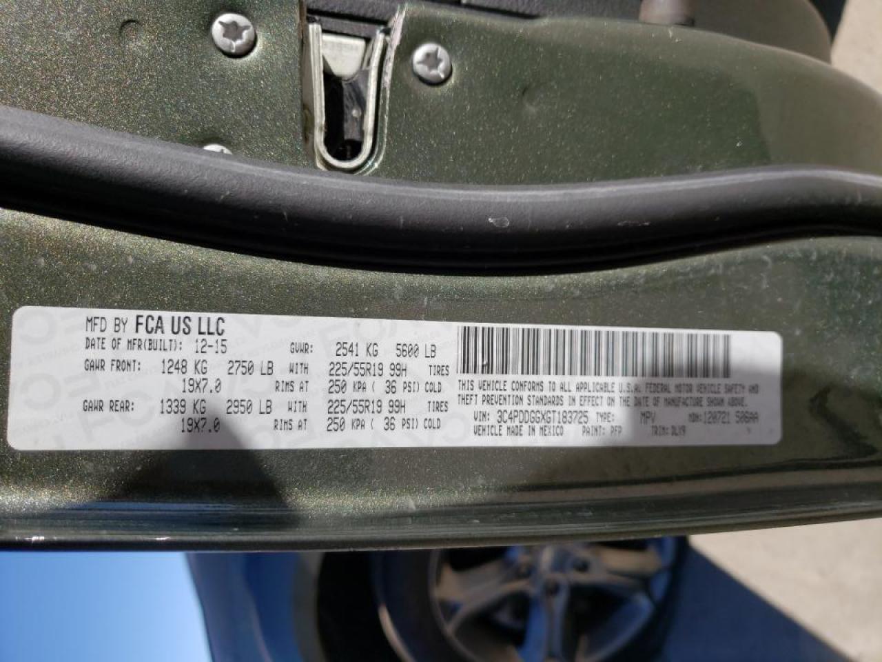 Photo 10 from auction – 2016 DODGE JOURNEY CR with VIN 3C4PDDGGXGT183725