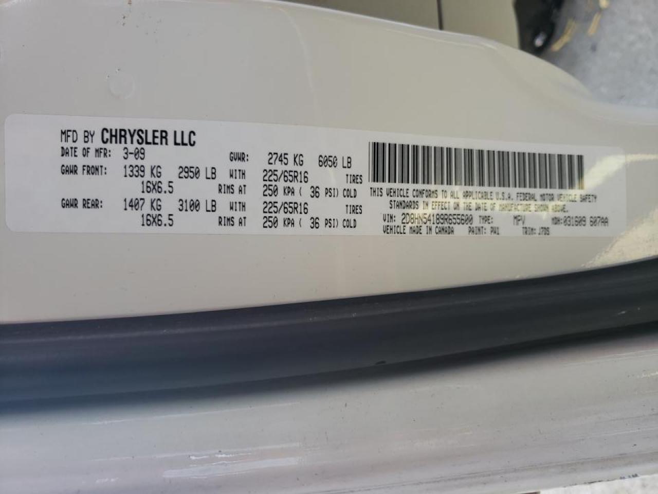 Photo 10 from auction – 2009 DODGE GRAND CARA with VIN 2D8HN54189R655600