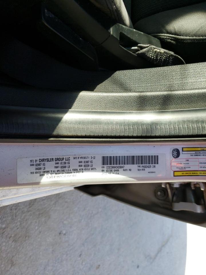 Photo 10 from auction – 2012 CHRYSLER 200 with VIN 1C3CCBAB4CN236047