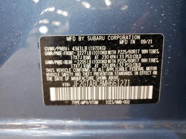Photo 10 from auction – 2021 SUBARU CROSSTREK with VIN JF2GTABC8MH661271