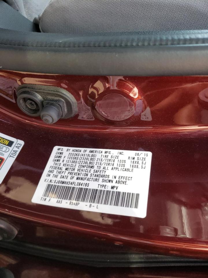 Photo 10 from auction – 2015 HONDA CR-V LX with VIN 5J6RM4H34FL084195
