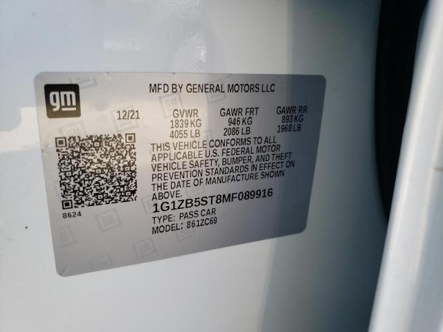 Photo 10 from auction – 2021 CHEVROLET MALIBU with VIN 1G1ZB5ST8MF089916