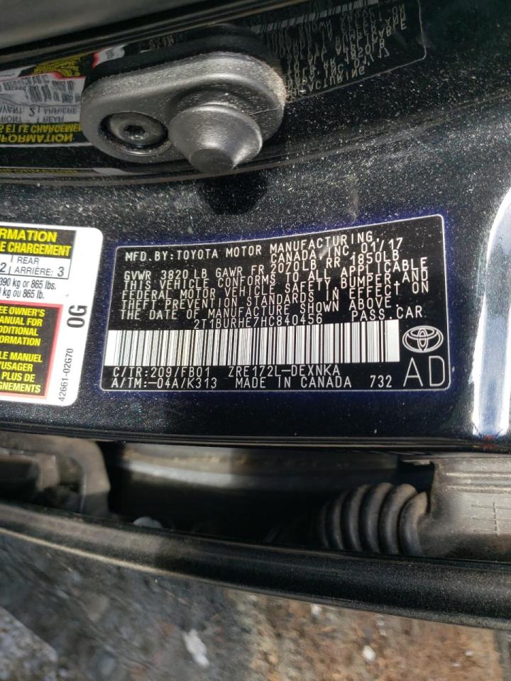 Photo 10 from auction – 2017 TOYOTA COROLLA L with VIN 2T1BURHE7HC840456