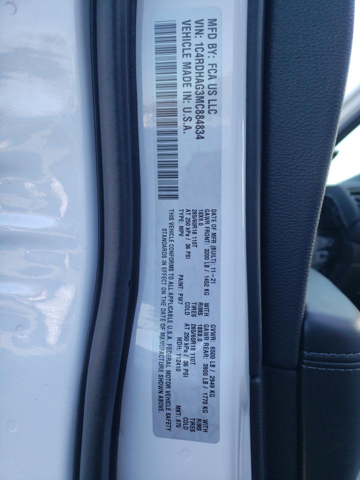 Фото 10 с аукциона – 2021 DODGE DURANGO SX с VIN 1C4RDHAG3MC884834