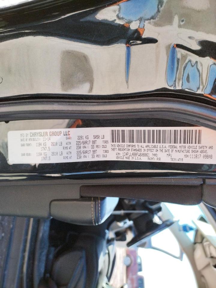 Photo 10 from auction – 2015 JEEP CHEROKEE S with VIN 1C4PJLAB8FW608061
