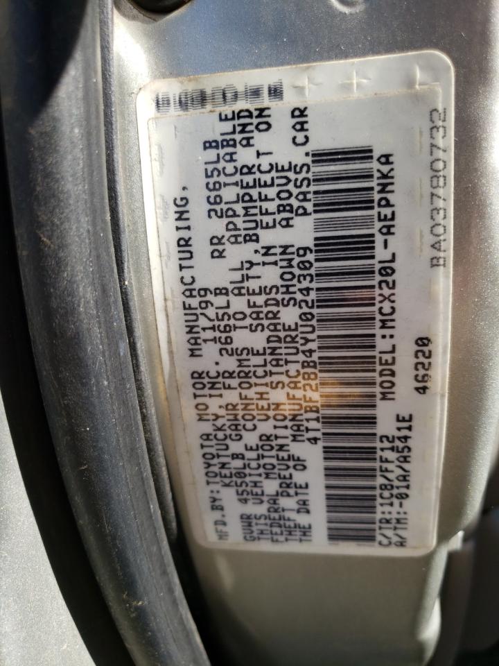 Photo 10 from auction – 2000 TOYOTA AVALON XL with VIN 4T1BF28B4YU024309