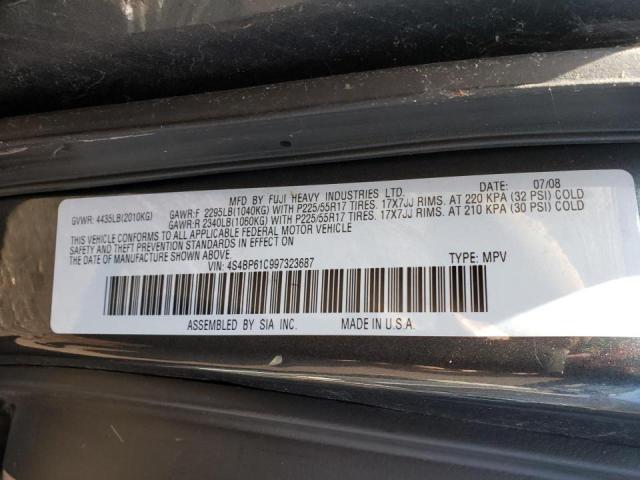 Photo 10 from auction – 2009 SUBARU OUTBACK 2. with VIN 4S4BP61C997323687