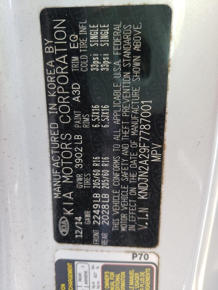 Photo 10 from auction – 2015 KIA SOUL with VIN KNDJN2A29F7787001