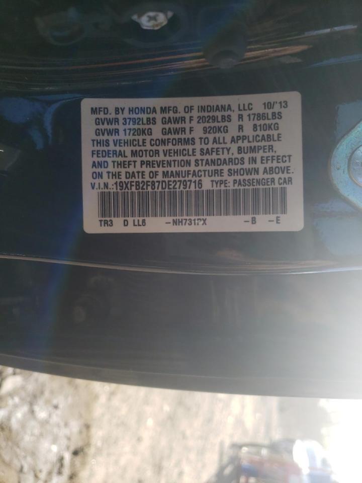 Photo 10 from auction – 2013 HONDA CIVIC EX with VIN 19XFB2F87DE279716