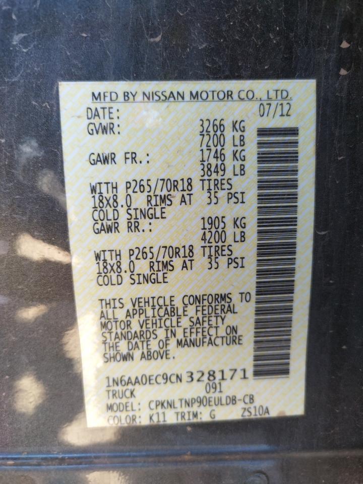 Photo 10 from auction – 2012 NISSAN TITAN S with VIN 1N6AA0EC9CN328171