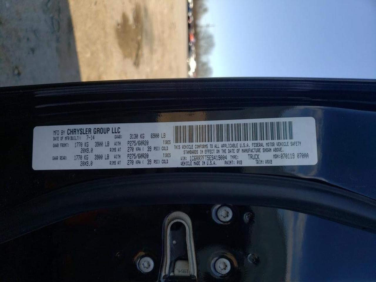 Photo 10 from auction – 2014 RAM 1500 ST with VIN 1C6RR7FT5ES419004