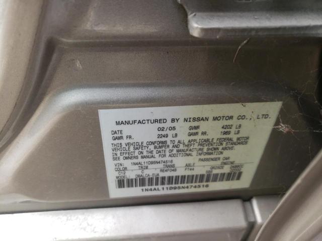 Photo 10 from auction – 2005 NISSAN ALTIMA S with VIN 1N4AL11D95N474516