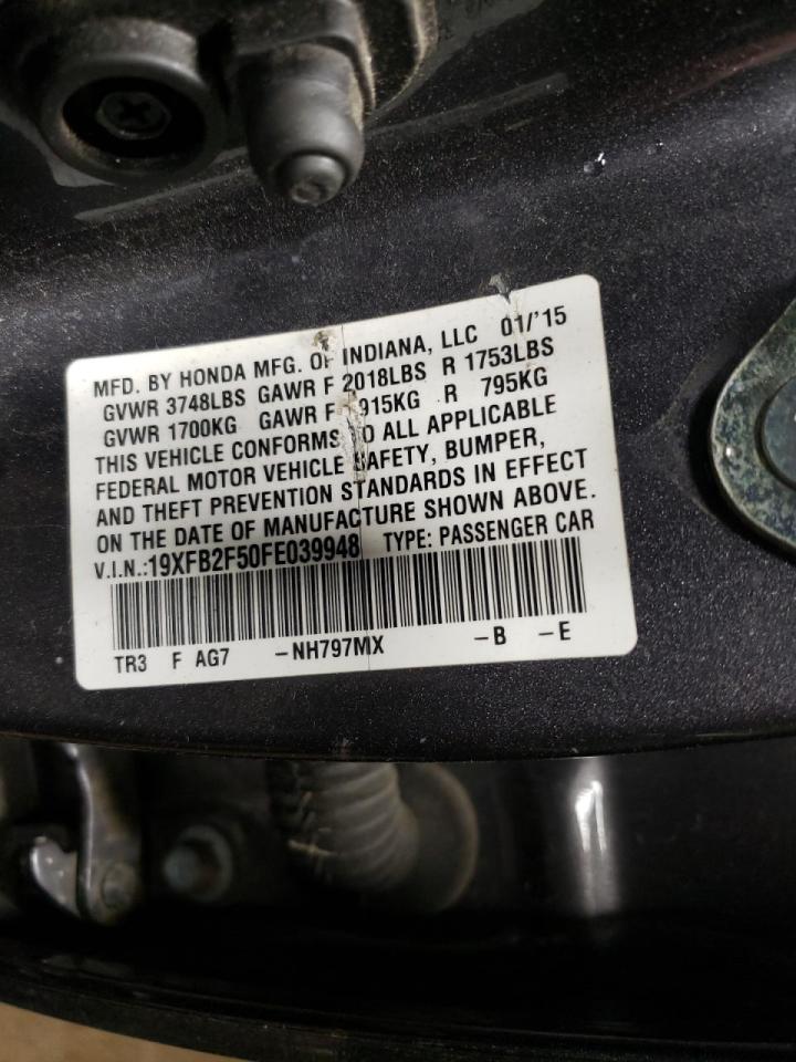 Photo 10 from auction – 2015 HONDA CIVIC LX with VIN 19XFB2F50FE039948
