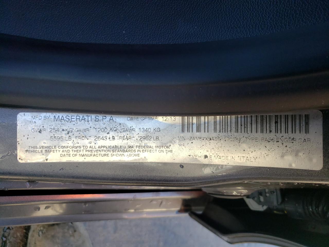 Photo 10 from auction – 2014 MASERATI GHIBLI with VIN ZAM57XSA5E1090288