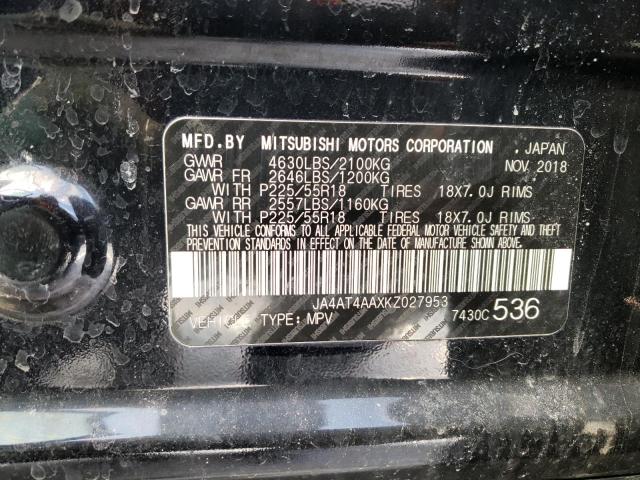Photo 10 from auction – 2019 MITSUBISHI ECLIPSE CR with VIN JA4AT4AAXKZ027953