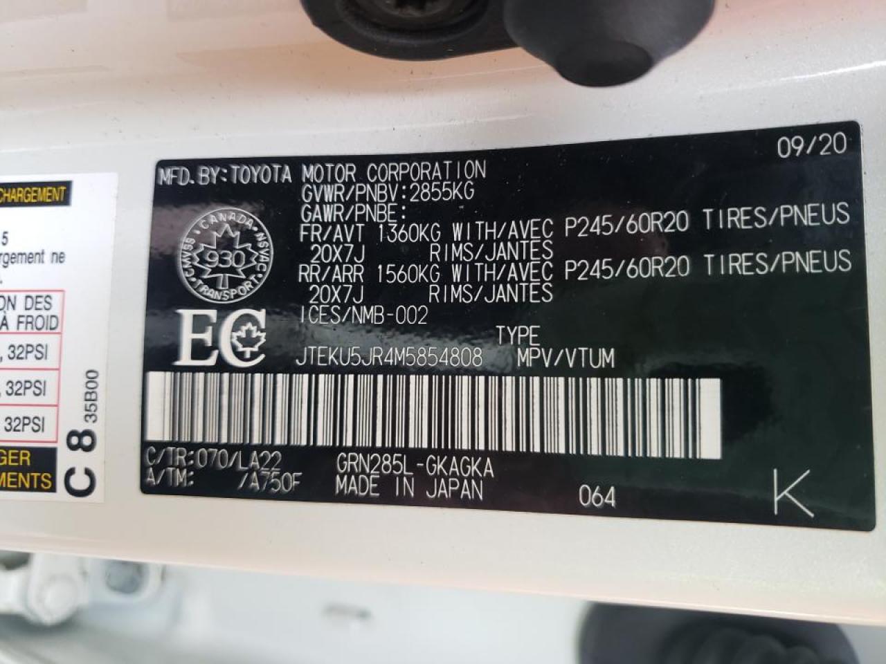 Photo 10 from auction – 2021 TOYOTA 4RUNNER TR with VIN JTEKU5JR4M5854808