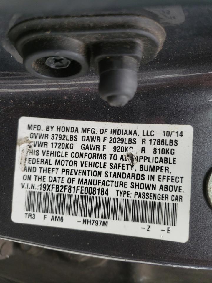 Photo 10 from auction – 2015 HONDA CIVIC EX with VIN 19XFB2F81FE008184