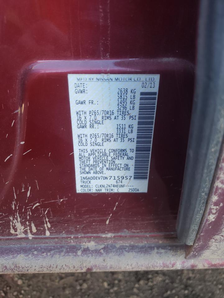 Photo 10 from auction – 2013 NISSAN FRONTIER S with VIN 1N6AD0EV7DN715957