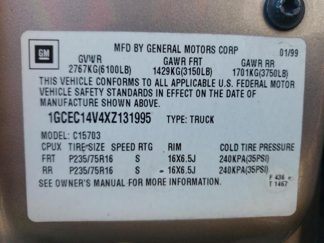Photo 10 from auction – 1999 CHEVROLET SILVERADO with VIN 1GCEC14V4XZ131995