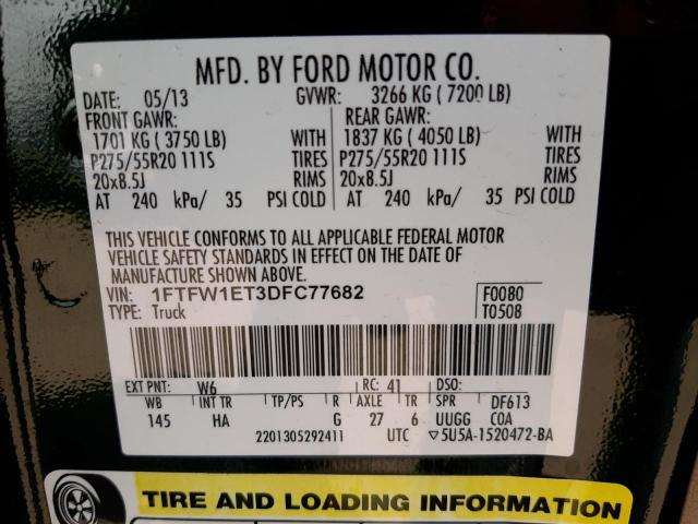 Photo 10 from auction – 2013 FORD F150 SUPER with VIN 1FTFW1ET3DFC77682