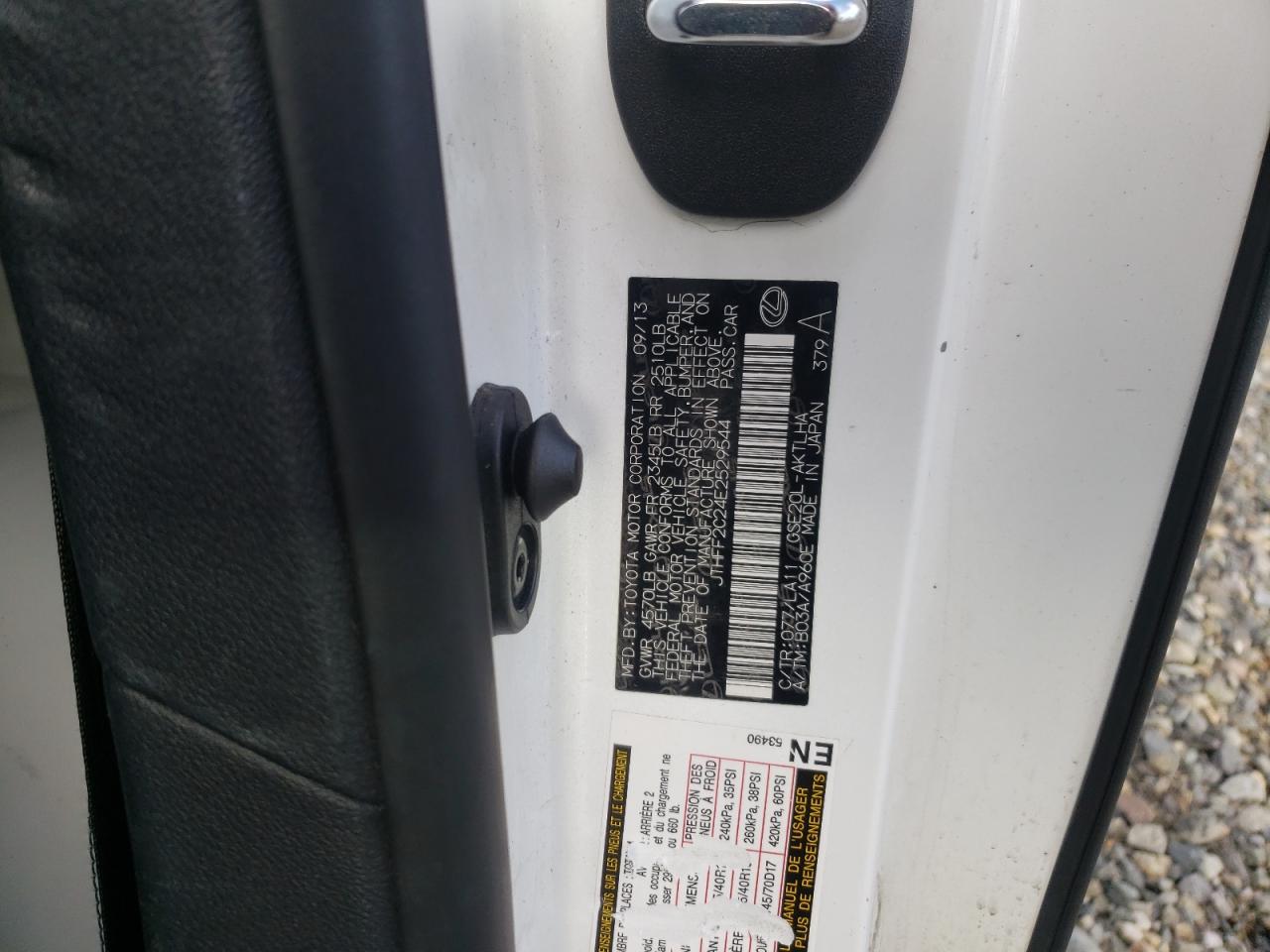 Photo 10 from auction – 2014 LEXUS IS 250 with VIN JTHFF2C24E2529544
