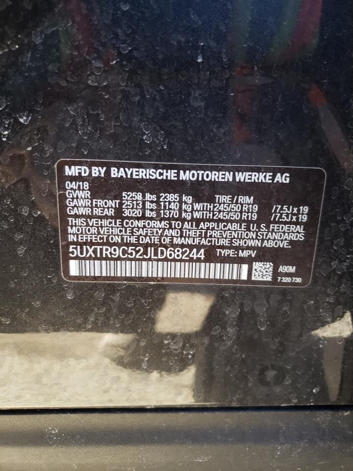 Photo 10 from auction – 2018 BMW X3 XDRIVE3 with VIN 5UXTR9C52JLD68244