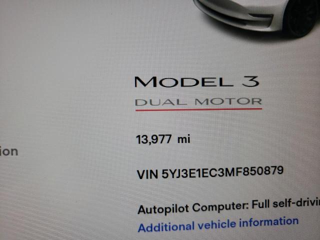 Photo 8 from auction – 2021 TESLA MODEL 3 with VIN 5YJ3E1EC3MF850879