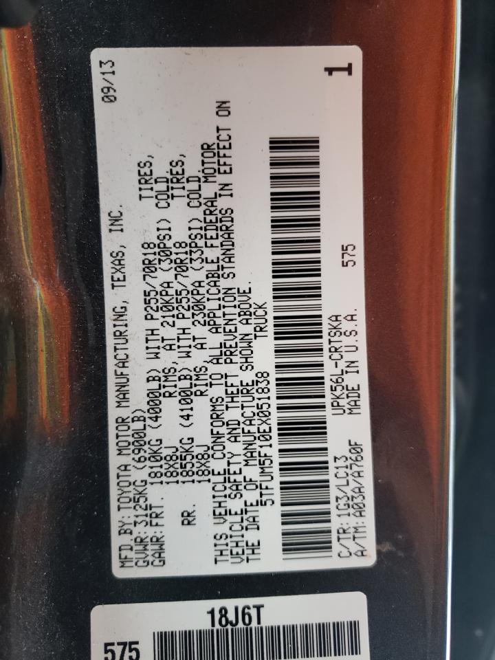 Photo 10 from auction – 2014 TOYOTA TUNDRA DOU with VIN 5TFUM5F10EX051838