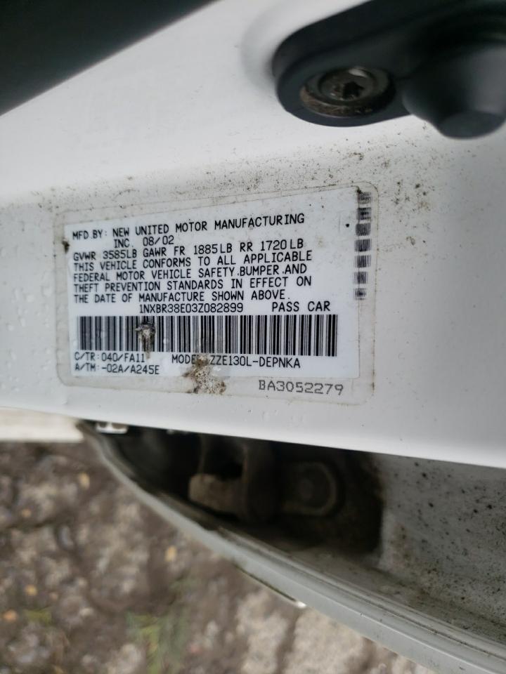 Photo 10 from auction – 2003 TOYOTA COROLLA CE with VIN 1NXBR38E03Z082899