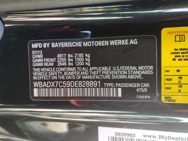 Photo 10 from auction – 2013 BMW 335 I with VIN WBADX7C59DE828891
