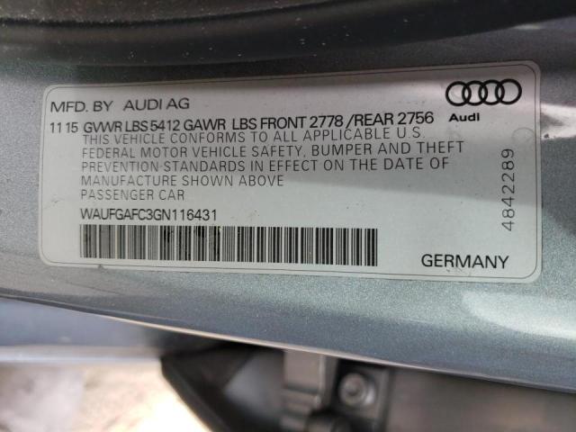 Photo 10 from auction – 2016 AUDI A6 PREMIUM with VIN WAUFGAFC3GN116431