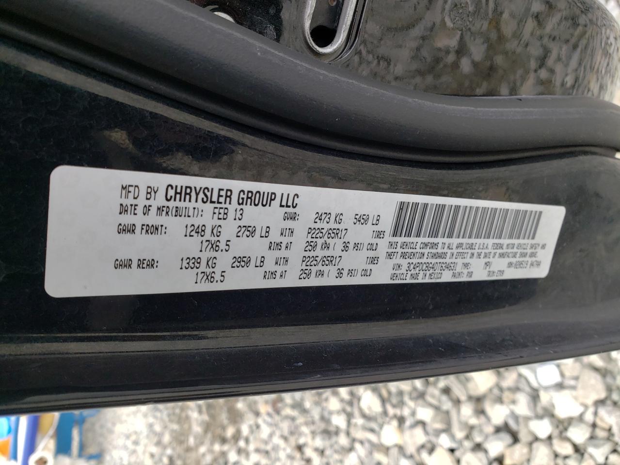 Photo 10 from auction – 2013 DODGE JOURNEY SX with VIN 3C4PDCBG4DT634631